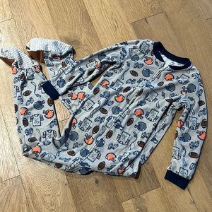 Carters Sz 8 Pajamas Footie Onesies Football Little Boy